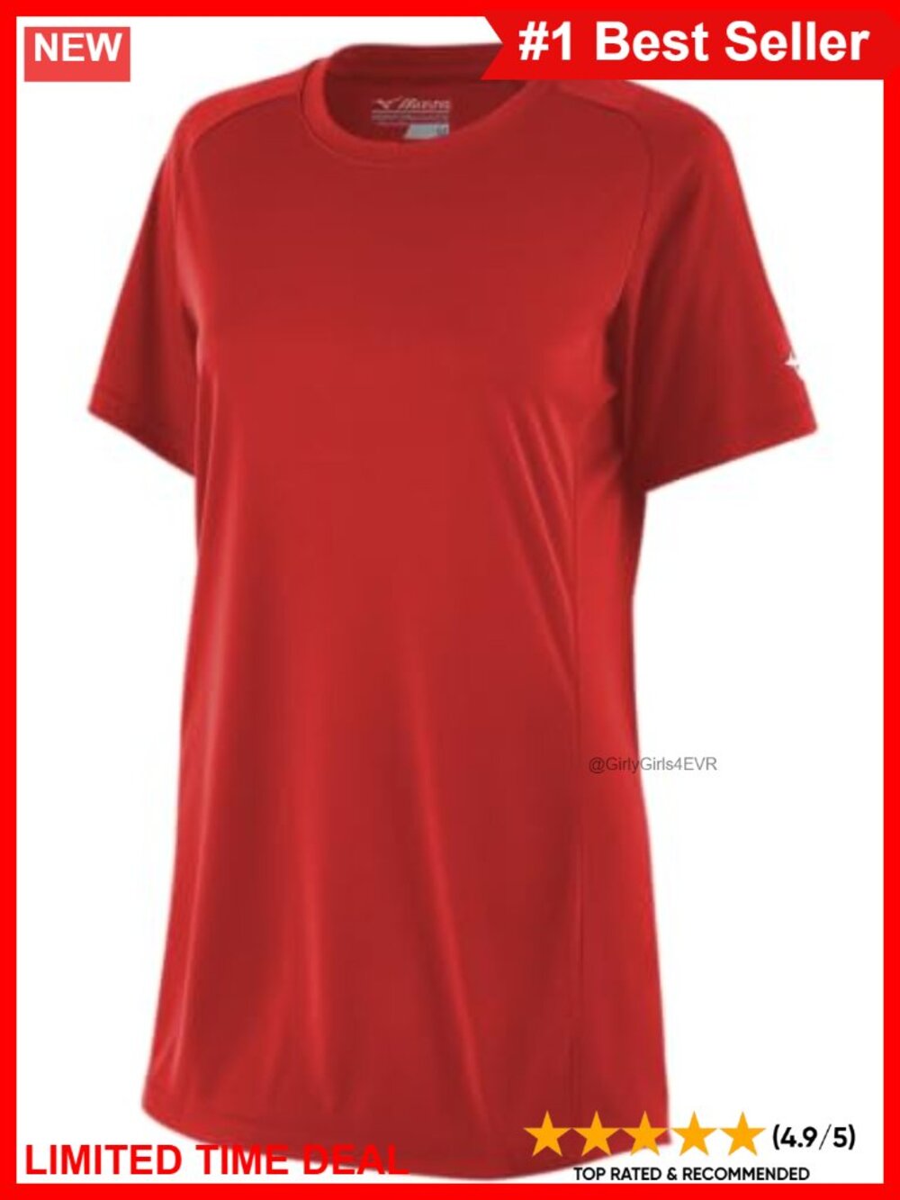 Women's Softball Jersey Crew Neck Mesh Athletic T-Shirt